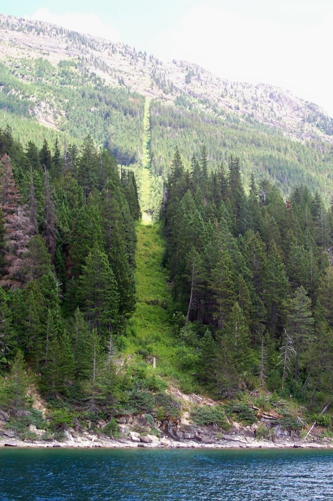 Aerial view of the US-Canada border with clear boundary markers