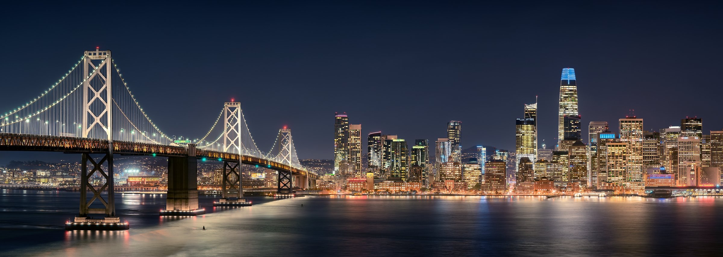San Francisco skyline with iconic Golden Gate Bridge and downtown high-rises
