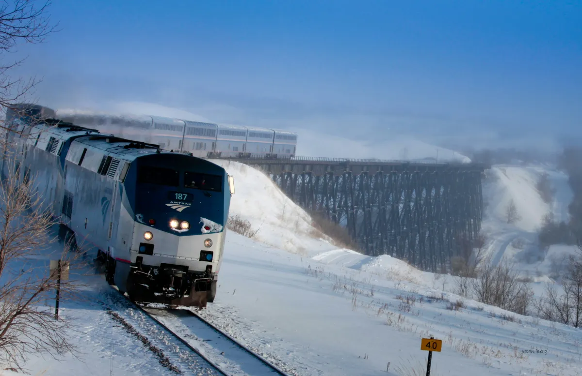 Amtrak's Empire Builder, the old Great Northern line, near Glacier National Park