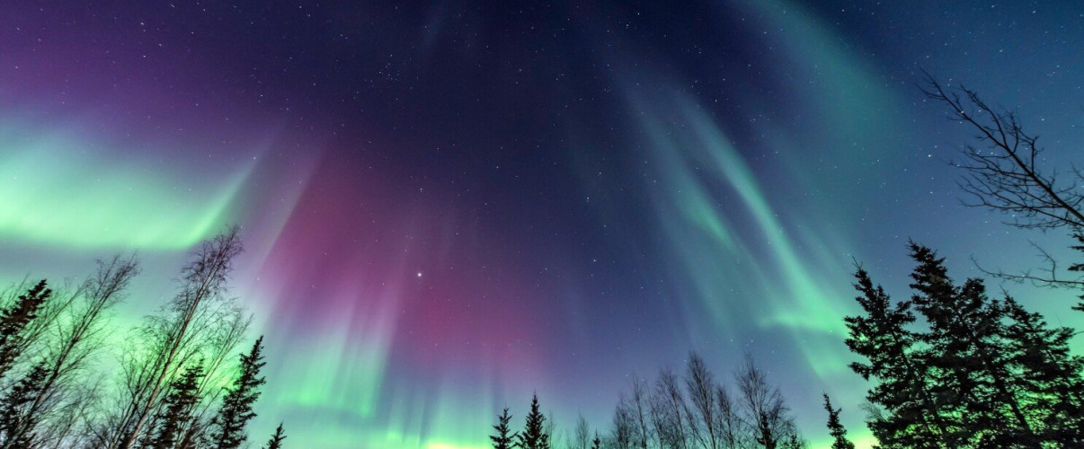 Aurora borealis alaska usa Green aurora borealis dancing over Alaskan mountains at night