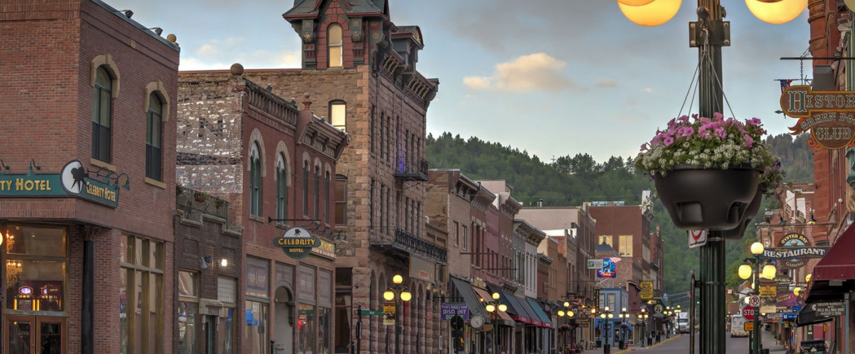 Deadwood South Dakota historic Main Street Historic Main Street in Deadwood, South Dakota with preserved Old West architecture