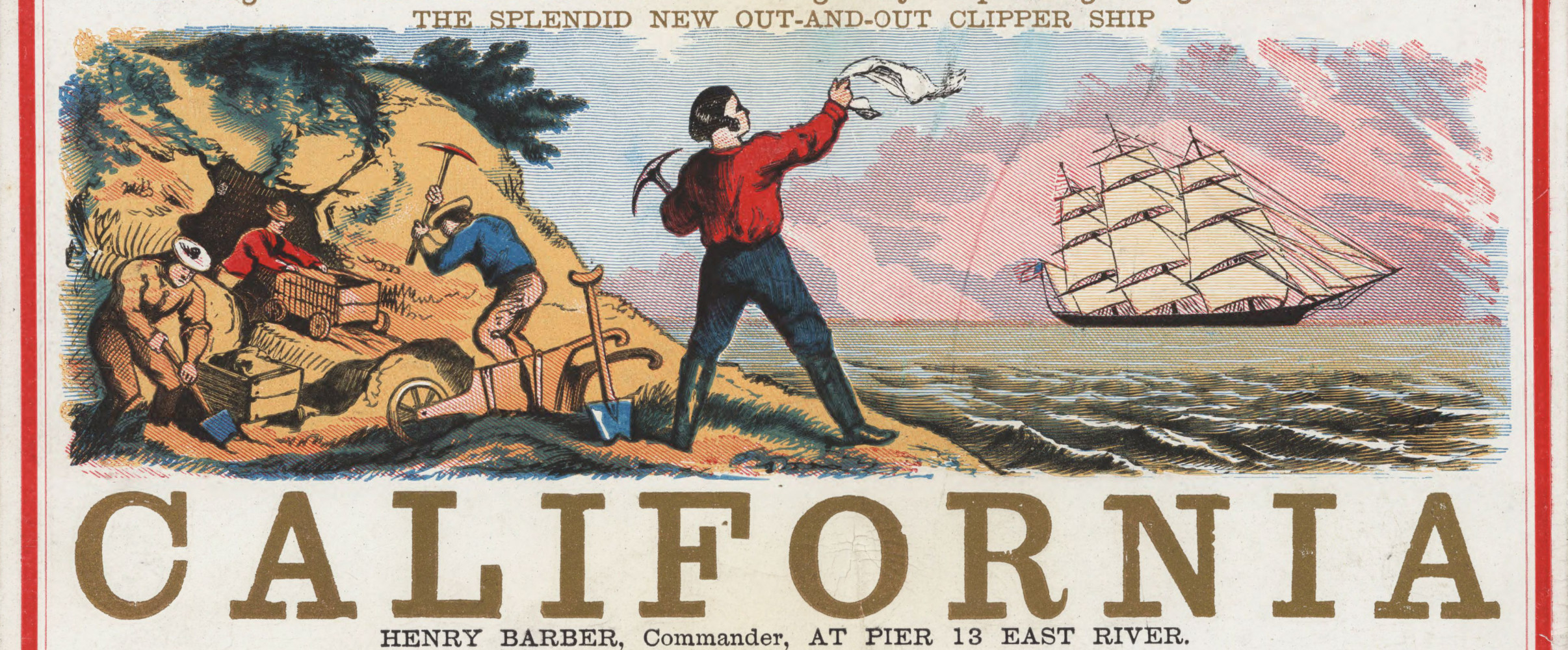 Miners panning for gold during the California Gold Rush at Sutter's Mill