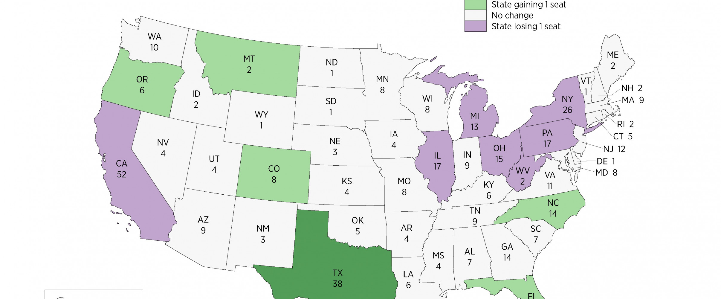 United States Electoral College map with red and blue states
