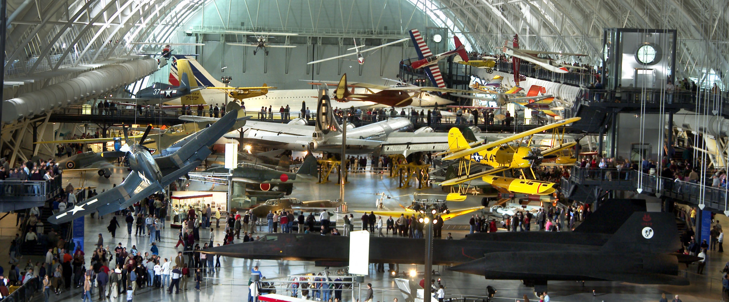 Smithsonian National Air and Space Museum Visitors exploring exhibits at the Smithsonian National Air and Space Museum in Washington DC