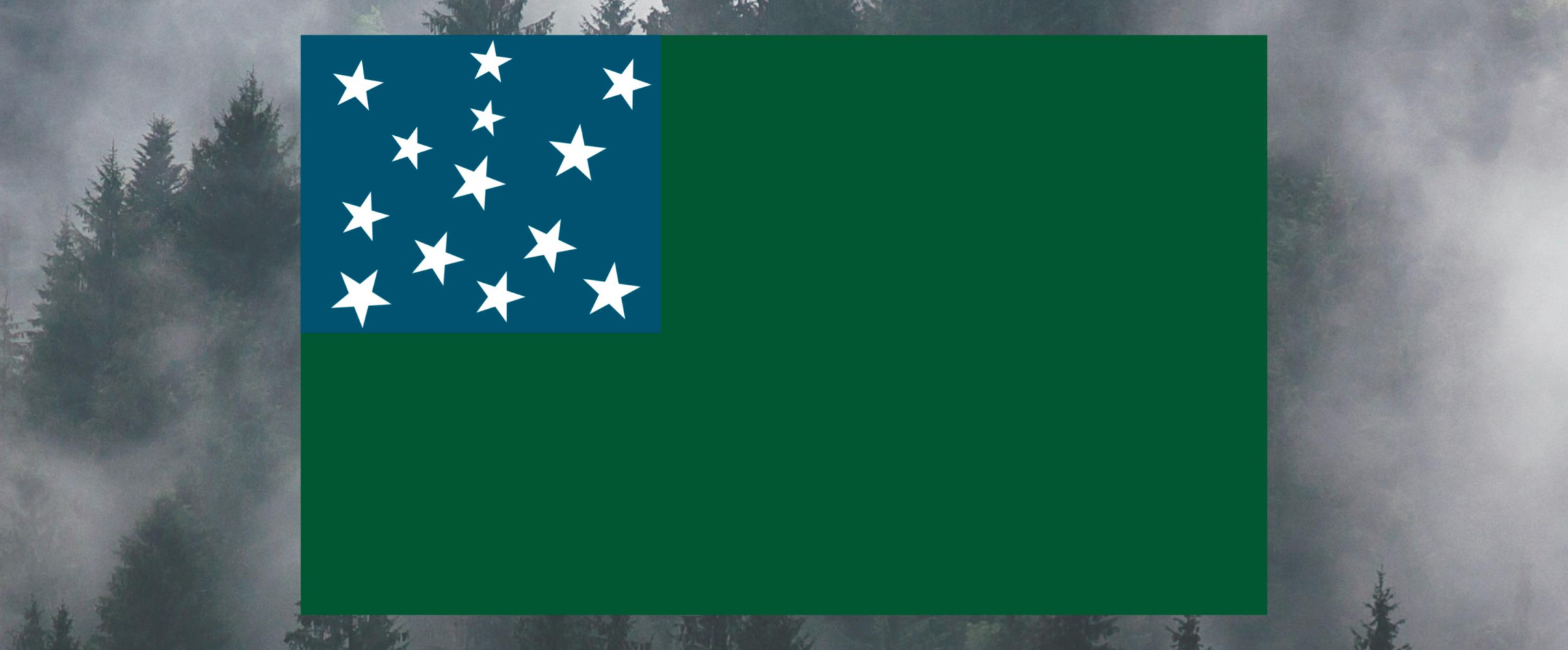 Historical flag of the Vermont Republic featuring green and blue stripes with stars