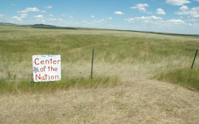 Monument marking the geographic center of the United States near Belle Fourche, South Dakota