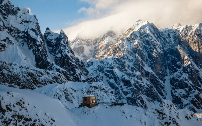 Vast untouched wilderness with snow-capped mountains and valleys at Gates of the Arctic National Park