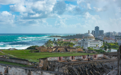 San Juan skyline with historic El Morro fortress in the foreground