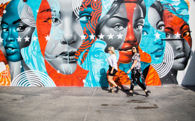 Vibrant, colorful murals in Miami's Wynwood Art District