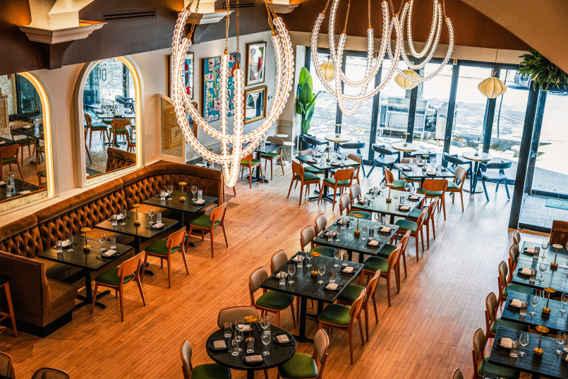 Art deco new jersey diner interior Interior of a preserved Art Deco style New Jersey diner with chrome details and booth seating