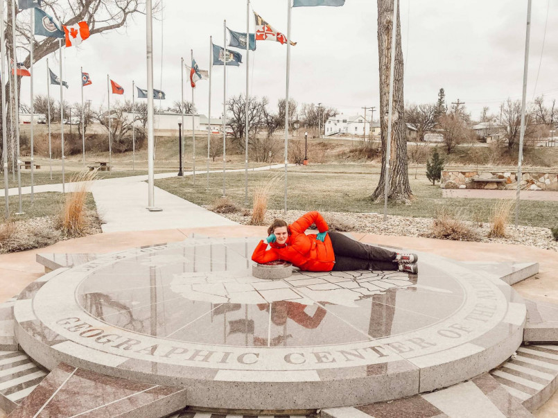 Belle Fourche South Dakota geographic center monument Monument and plaza marking the geographic center of all 50 United States in Belle Fourche, South Dakota