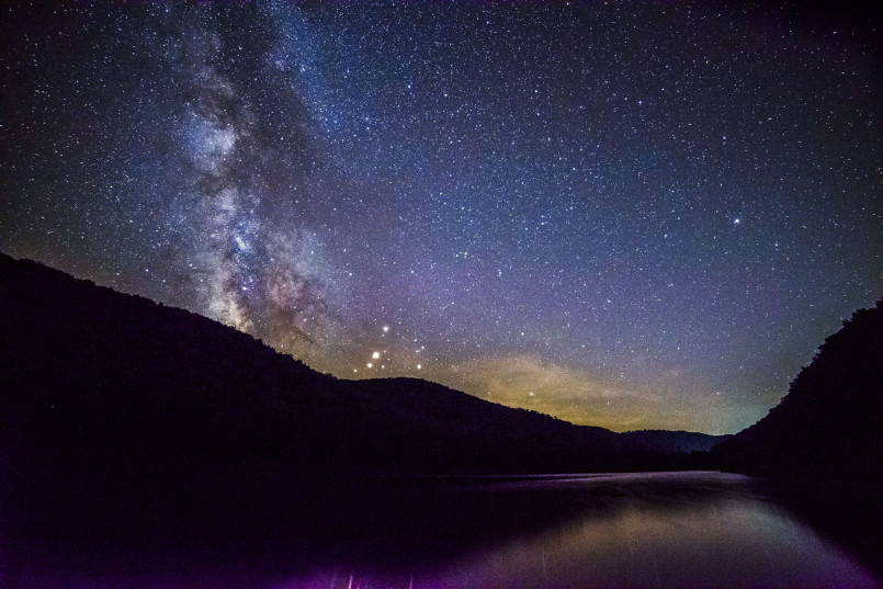 Milky Way galaxy visible over Cherry Springs State Park in Pennsylvania