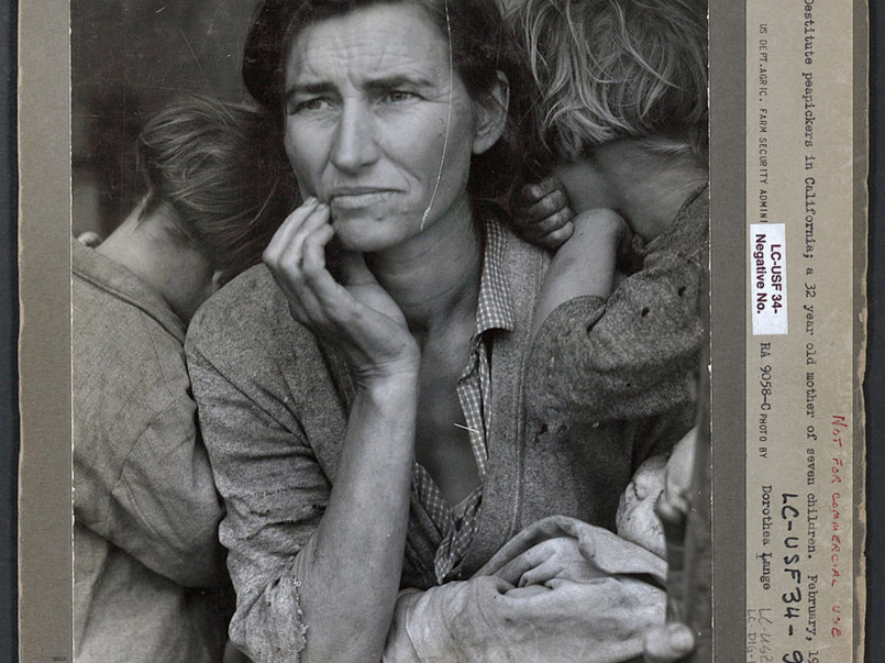 Dust bowl dorothea lange migrant mother Dorothea Lange's iconic 'Migrant Mother' photograph showing Florence Owens Thompson and her children