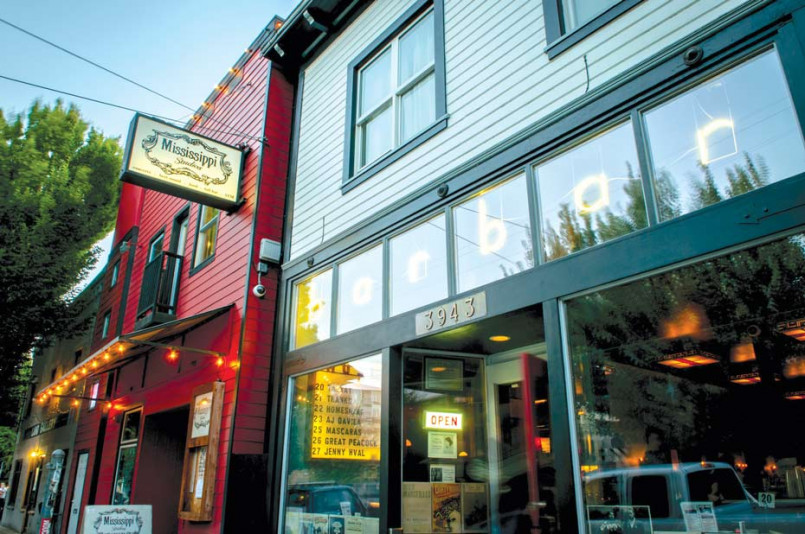 Portland oregon mississippi studios venue Exterior of Mississippi Studios music venue in Portland with marquee sign and outdoor patio