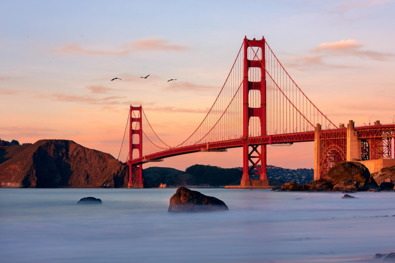 Golden Gate Bridge sunset 15 Most Photographed Landmarks in America: Iconic Destinations Revealed