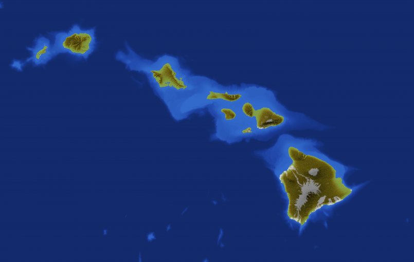 Hawaii islands aerial view Hawaii: The Only U.S. State Without a Straight Line Border
