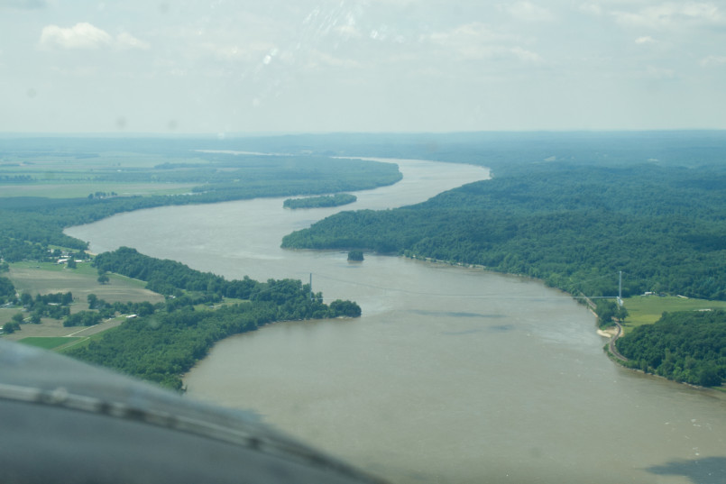 Kentucky Bend isolated by Mississippi River