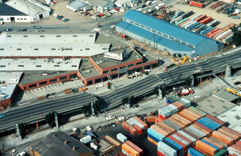 Loma prieta earthquake 1989 san francisco Collapsed section of the Bay Bridge following the 1989 Loma Prieta earthquake in San Francisco