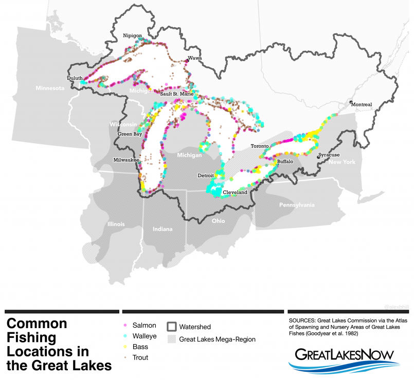 Michigan great lakes map Map showing Michigan's Upper and Lower Peninsulas surrounded by Great Lakes