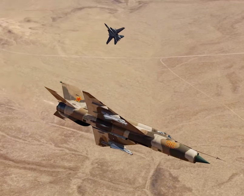 Soviet MiG fighter aircraft at secret testing facility
