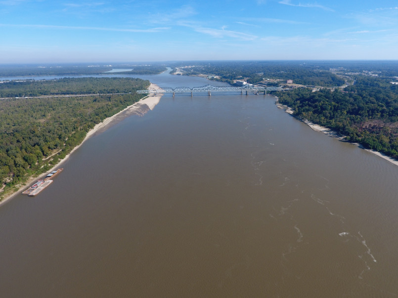 Mississippi river aerial view state name Aerial view of the Mississippi River, the great river that gave the state its name