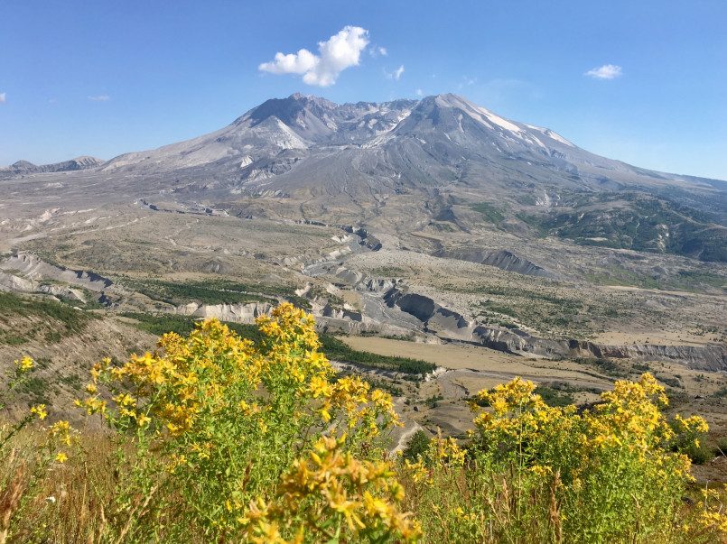Mount St Helens volcano crater Washington The massive crater of Mount St. Helens showing the aftermath of the 1980 eruption
