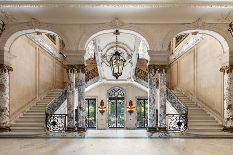 Newport Rhode Island Gilded Age mansions Opulent Gilded Age mansion in Newport with ocean views, ornate architecture, and manicured grounds