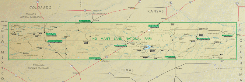 Narrow strip of land extending from Oklahoma's western border