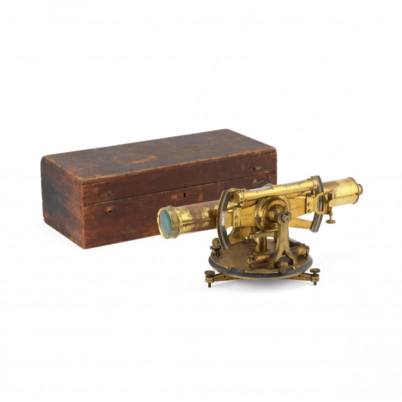Old surveying equipment 19th century Historical surveying equipment similar to what was used to establish the Four Corners boundaries