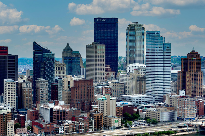 Pittsburgh's transformed skyline with modern buildings along the riverfront