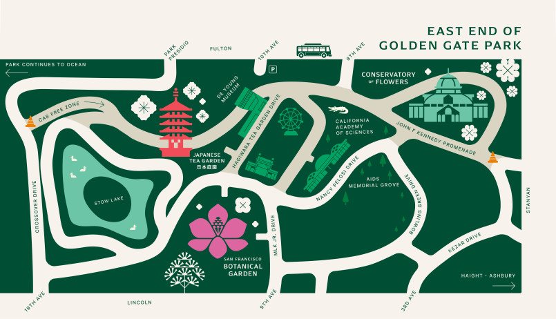 Garden pathway through diverse plantings with trees and flowering plants