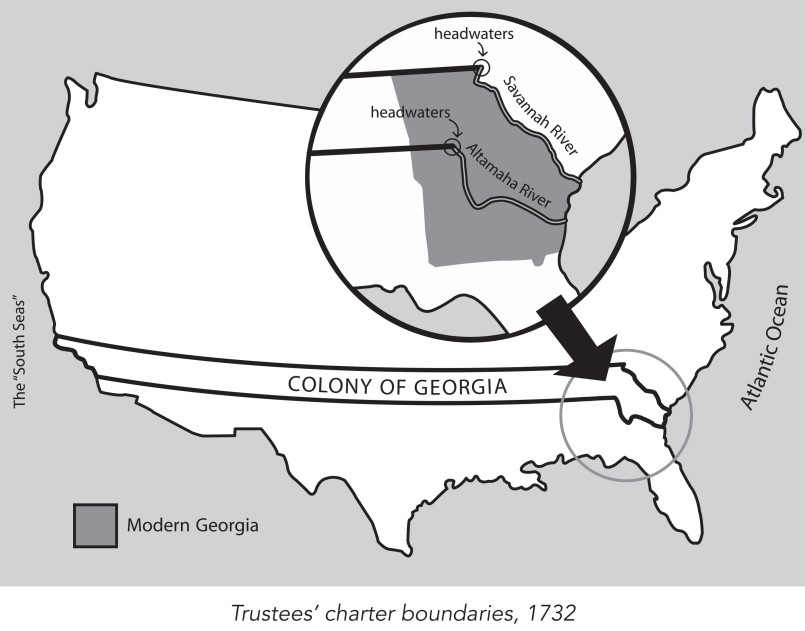 Irregular Tennessee-Georgia border showing survey deviation