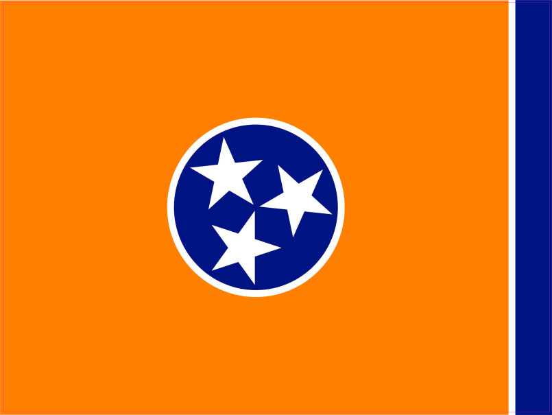 Tennessee state flag with three stars in circle