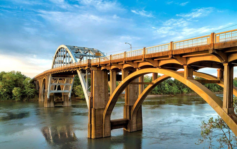 The historic Edmund Pettus Bridge in Selma, Alabama, site of the Bloody Sunday civil rights march in 1965