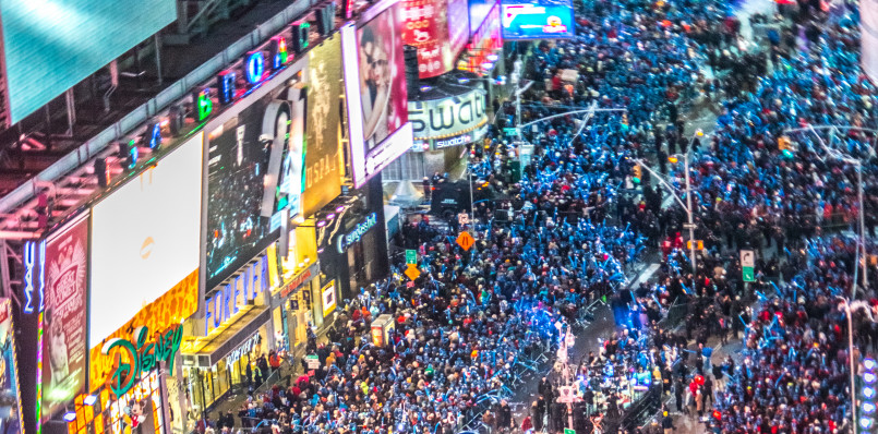 Times Square New Year's Eve celebration 10 Most Spectacular Places to Celebrate New Year's Eve in the USA