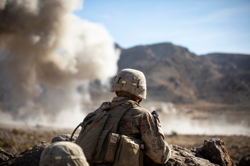 Marines conducting desert training exercises at Twentynine Palms