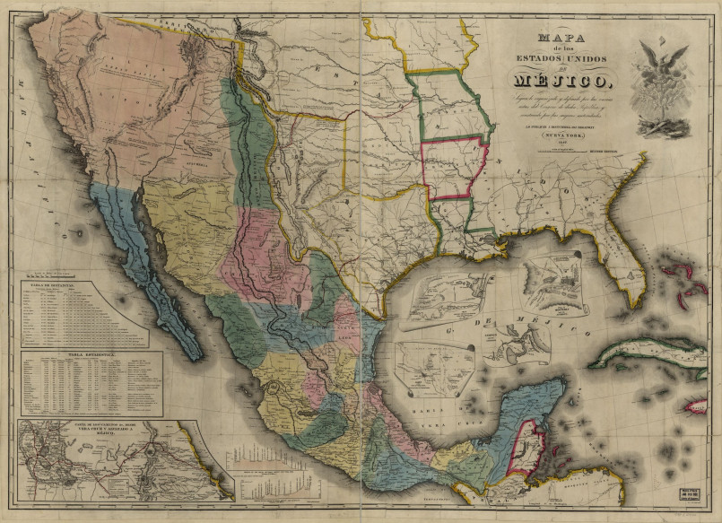 Map showing the relative lengths of the US-Canada and US-Mexico borders