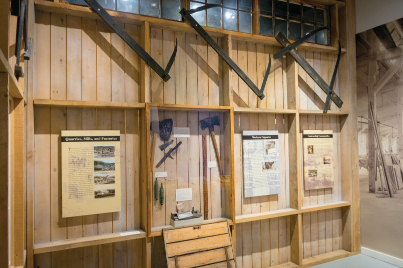 Interior exhibit display at the Vermont History Museum
