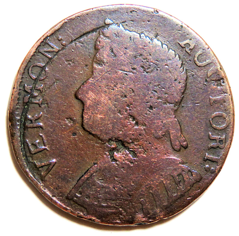 Historical Vermont copper coins from the independent republic era