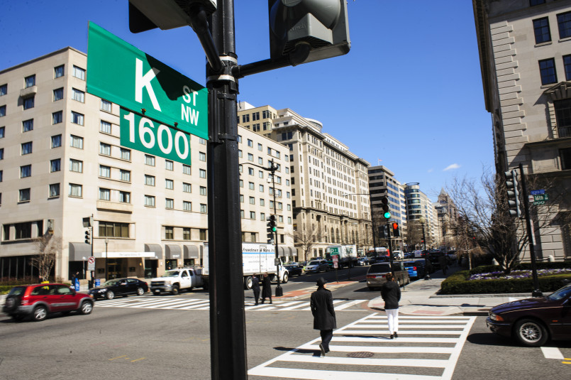 K Street in Washington DC, known as the center of the lobbying industry