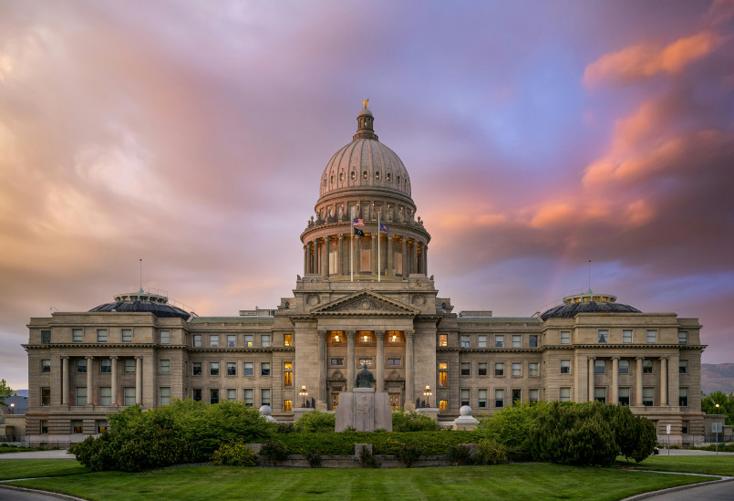 West Virginia State Capitol with its gold-leafed dome rising 292 feet along the Kanawha River
